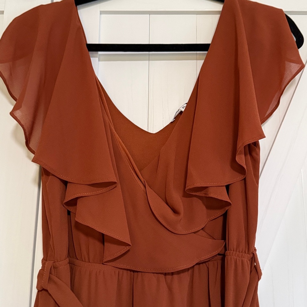 Baltic Born Katya Rust Ruffle Maxi Dress - Picture 6 of 6